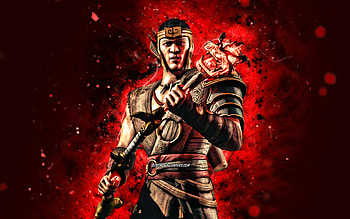 Kung Jin, , red neon lights, Mortal Kombat Mobile, fighting games, MK Mobile, creative, Mortal Kombat, Kung Jin Mortal Kombat HD wallpaper