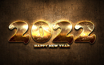 2022 golden metal digits, , Happy New Year 2022, metal backgrounds, 2022 concepts, 2022 new year, 2022 on metal background, 2022 year digits HD wallpaper