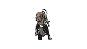 Macho Biker Minimal , biker, minimalism, minimalist, white, artist, artwork, digital-art HD wallpaper