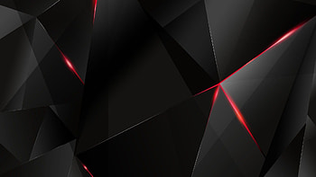 black-polygon-with-red-edges-abstract--- HD wallpaper
