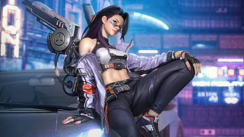 Cyberpunk Girl Portrait Art , samurai, cyberpunk, artist, artwork, digital-art, artstation HD wallpaper