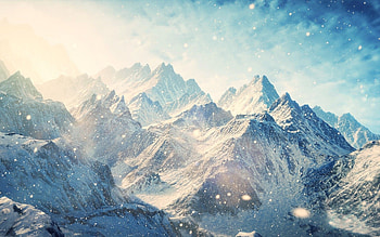 Skyrim Mountains, mountains, nature, snow HD wallpaper