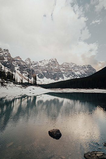 Nature, Stones, Mountains, Snow, Lake, Snow Covered, Snowbound HD phone wallpaper