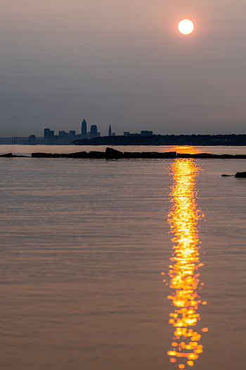Nature, Sunset, Sun, City, Building, Glare HD phone wallpaper