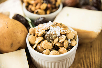 Spiced nut mix, Savory snack, Aromatic spices, Flavor explosion HD wallpaper