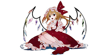 Angry, gems wings, red eyes, flandre scarlet HD wallpaper