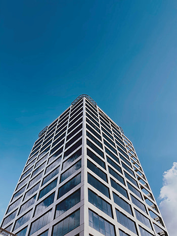 Sky, Architecture, Clouds, Building, Miscellanea, Miscellaneous, Bottom View HD phone wallpaper