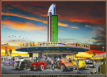 The Last Stand, drive in, fast food, hotel, cars, america, vintage HD wallpaper