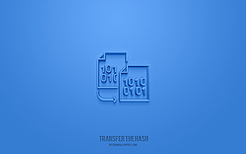 transfer the hash 3d icon, blue background, 3d symbols, transfer the hash, finance icons, 3d icons, transfer the hash sign, finance 3d icons HD wallpaper