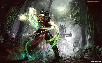 Do Not Enter, enemy, fight, digital art, robin olausson, dark, soul, adventure, action, fantasy, cg, , forest HD wallpaper