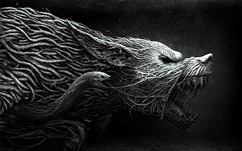 Dark - Werewolf Dark Animal Fantasy Creature Snake Black Creepy HD wallpaper