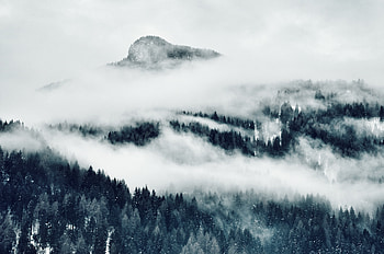 Mountains Covered With Clouds , mountains, clouds, snow, nature HD wallpaper