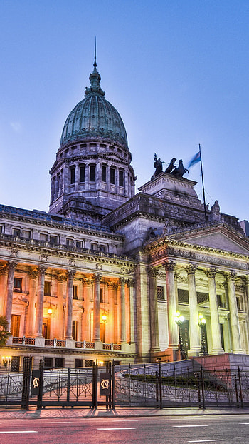 Argentina National Congress, Buenos Aires, Sunset HD phone wallpaper