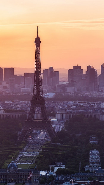 France, Eiffel Tower at sunset, Paris cityscape, Captivating beauty HD phone wallpaper