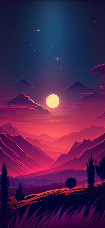 Dreamscape Dusk: Artistic AI Landscape, AI Art, artistic, landscape HD phone wallpaper