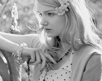 SWEET, blonde, graphy, portrait, bw, flowers, woman, beauty HD wallpaper