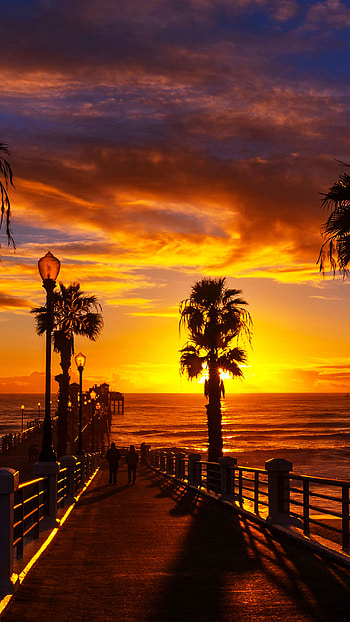 Oceanside Pier, North County, California sunset, Coastal beauty HD phone wallpaper