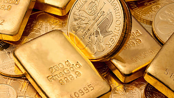 Coins and bars, Gold HD wallpaper