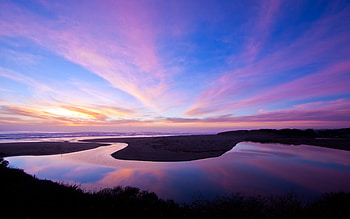 North Salmon Creek Beach Reflection, beach, reflection, nature, sea HD wallpaper