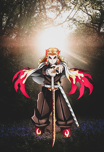 ʀᴇɴɢᴏᴋᴜ ᴡᴀʟʟᴘᴀᴇʀ, rengoku, tanjiro, demonslayer, akaza HD phone wallpaper