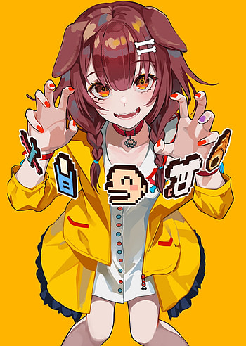 Inugami Korone, InugamiKorone, yellow, vtuber HD phone wallpaper