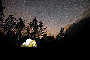 Nature, Night, Starry Sky, Journey, Tent, Camping, Campsite HD wallpaper