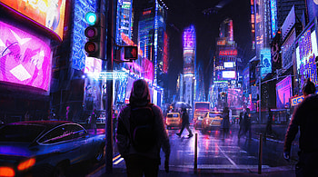 Neon City , neon, artist, artwork, digital-art, artstation HD wallpaper