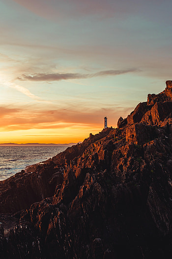 Nature, Sky, Building, Rocks, Lighthouse, Slope HD phone wallpaper