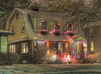 Holidays, Santa Claus, Snowman, Christmas, Holiday, House, Garland, Mood, Garlands HD wallpaper