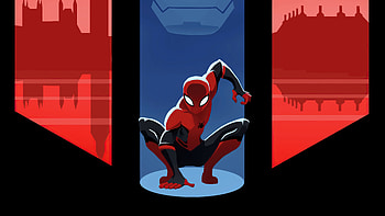 Spiderman Far From Home Comic Poster Minimal , spiderman-far-from-home, spiderman, superheroes, artist, artwork, digital-art, minimalism, minimalist HD wallpaper