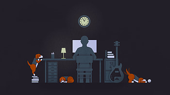 Student Life Minimalism, student, computer, minimalism, artist, digital-art HD wallpaper