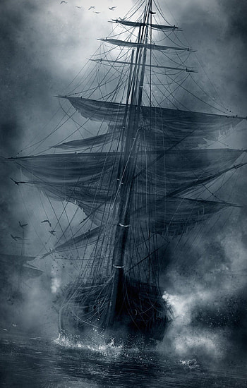 Ghost Ship, Pirate ship art, Enchanting atmosphere, Ghostly ship HD phone wallpaper