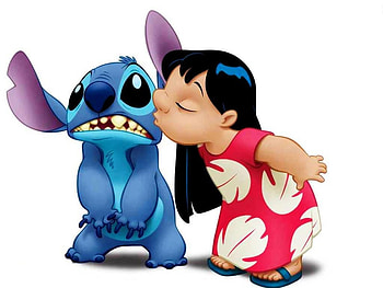 Baby's Kiss !!!, blue, animal, abstract, 3d-art, red, girl HD wallpaper