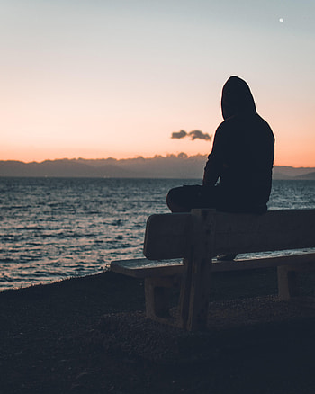 Alone, Sea, Twilight, Miscellanea, Miscellaneous, Dusk, Sadness, Loneliness, Lonely, Sorrow HD phone wallpaper