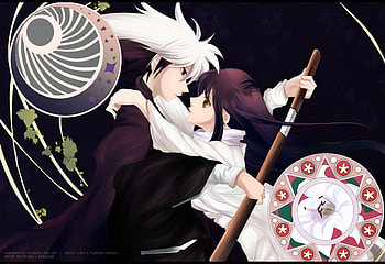 lovely couple, white, black, anime, man, couple, lovely, female, nice HD wallpaper