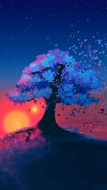 Tree, anime HD phone wallpaper