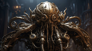 Dieselpunk tentacle titan, dieselpunk, tentacle, titan, octopus, creature HD wallpaper