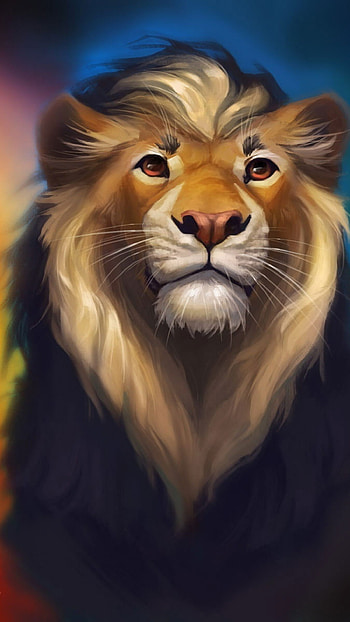 Colorful lion, Digital art, Animal themes, Unique HD phone wallpaper
