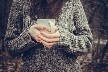 Miscellanea, Miscellaneous, Cup, Hands, Girl, Manicure, Mug, Sweater HD wallpaper
