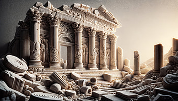 Ancient Ruins Majestic Facade, ruin, ancient ruin, ancient architecture, columns, marble HD wallpaper