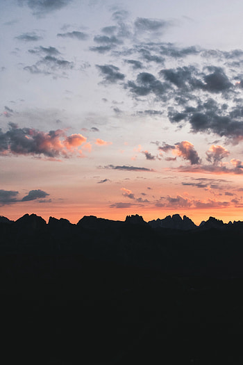 Landscape, Sunset, Mountains, Twilight, Dark, Dusk HD phone wallpaper