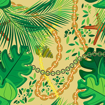 Art, Leaves, Chains, Pattern, Shell HD phone wallpaper