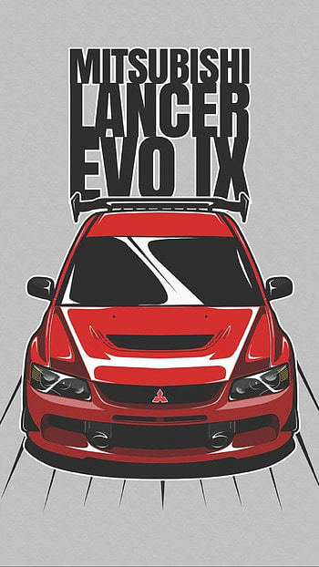 Car sketch art, Mitsubishi Lancer Evo, Artistic representation, Car design HD phone wallpaper