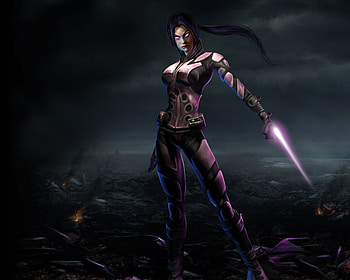 Future Psylocke, art, glen angus, adventure, action, fantasy, video game, cg, , female HD wallpaper