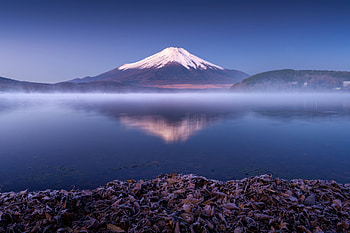 Mount Fuji Tranquil Blue Hour, mount-fuji, mountains, nature HD wallpaper