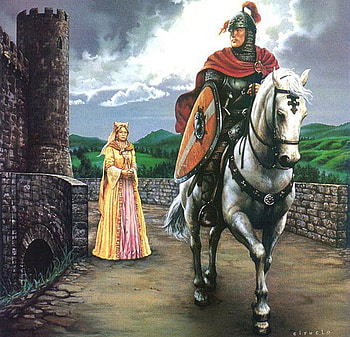 Do not worry I'll be back, lady, horse, , knight, romantic, beauty HD wallpaper