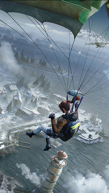PUBG: Battlegrounds, Parachuting HD phone wallpaper