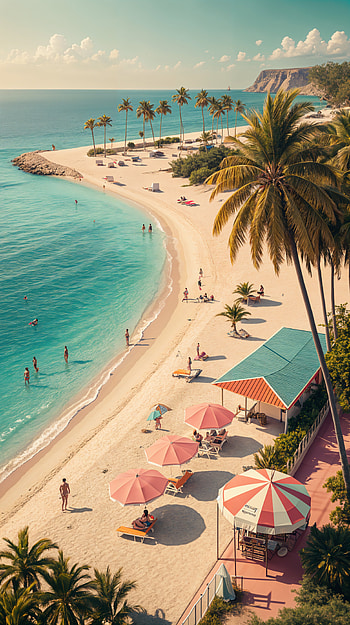 Shoreline Bliss: Perfect for Relaxation, beach, tropical, palm tree HD phone wallpaper