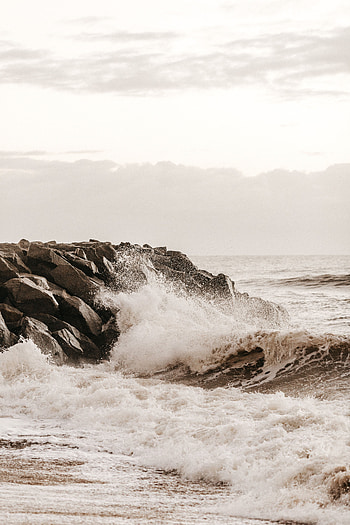 Nature, Stones, Sea, Waves, Shore, Bank, Spray, Surf HD phone wallpaper