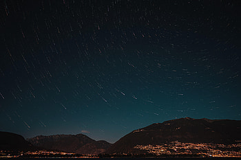 Mountains, Stars, Night, Dark, Starry Sky, Hills HD wallpaper
